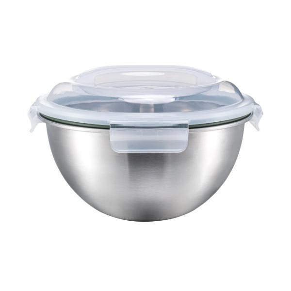 304 Stainless Steel Mixing Bowl with PP Lid 1350ml 2500ml 4350ml