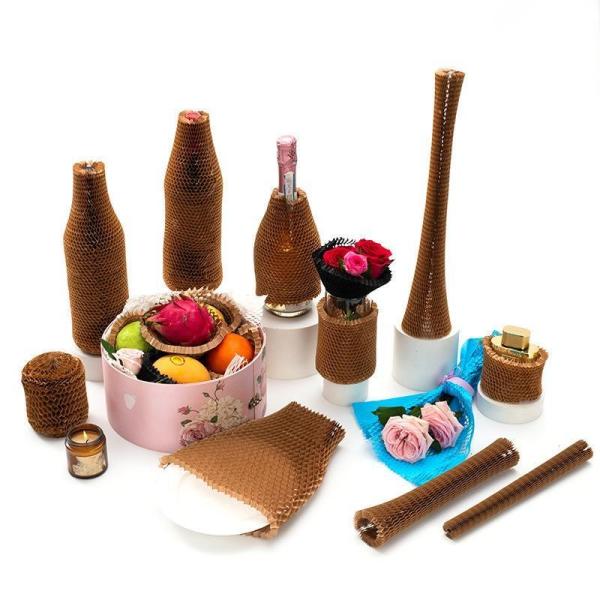 Wholesale Cylindrical Honeycomb Kraft Paper Wrap Roll Brown / White Honeycomb Sleeve from china suppliers