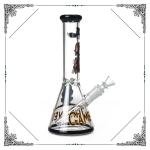 Hand Drawn Art Bong Beaker Bottom Heady Glass Smokig Pipe 14.4mm Joint