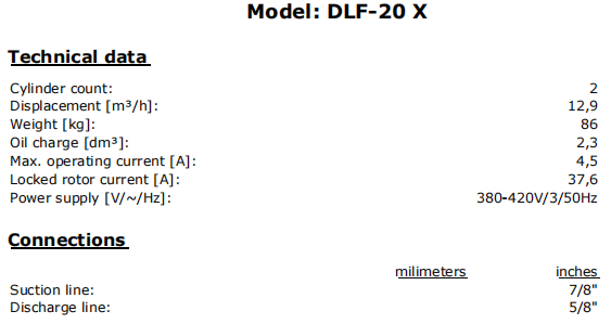 DLE/DLF/DLL Series Copeland Semi-Hermetic Piston Compressors Refrigeration Compressor 2HP~4HP R22/R404A Three Phase