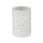 Grey Terrazzo Bathroom Accessories Set Round For Bathroom Cleaning With Black