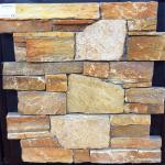 Cement Backed Natural Stone Ledger Panels Rust Color High Temperature Resistance