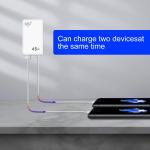 15V 3A GaN PD45W Fast Charger USB A Type C Adapter Charger Dual Port