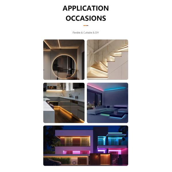 RGBCW RGBW RGB COB Silicone Addressable LED Strip Light Cob Strips for Light Strings