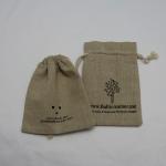Traditional Printed Jute Drawstring Bag Soft Material For Wedding Favor