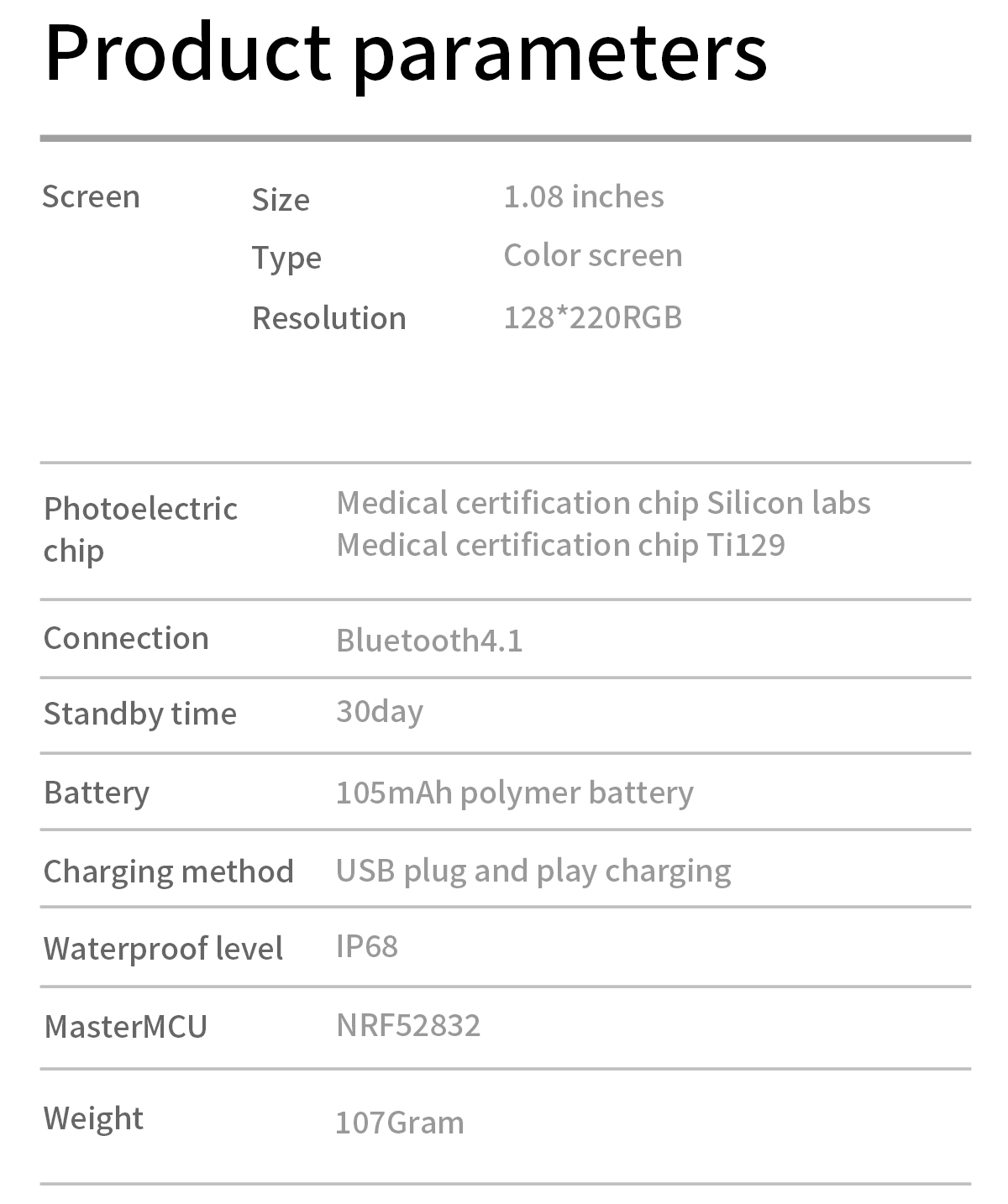 HL66 Smart watch IP68 Heart Rate Wristband For Couples USB Plug Play Charging