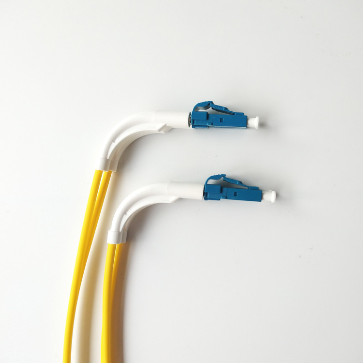 Singlemode Duplex LC LC Fiber Optic Patch Cable 90 Degree Angled Boot OD 2.0-3.0mm