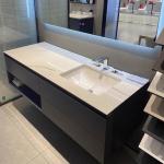 Luxury Wall Mounted Double Sink Bathroom Vanities Modern Style Good-Looking 100%