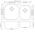 34*20-1/2 IN Ss Double Bowl Sink , Double Bowl Corner Kitchen Sink Undermount