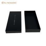 Black Paper Cardboard Gift Packaging Box Glossy Lamination Lid And Base Gift Box