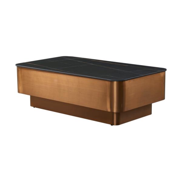 Elegant Side Marble Ceramic Coffee Table 450mm Height Rectangular Ceramic
