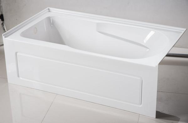cUPC skirted acrylic bathtub sizes three sides double tile flange 4mm pure