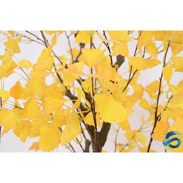Portable Straight Artificial Ginkgo Tree Synthetic Grass Bamboo With Potted