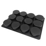 Round Black Plastic Chocolate Packaging Vacuum 12 Cavity Plastic Chocolate Tray