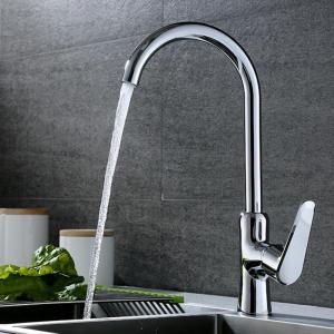 China 360 Swivel Hot And Cold Water Kitchen Sink Mixer Faucets Single Handle on sale