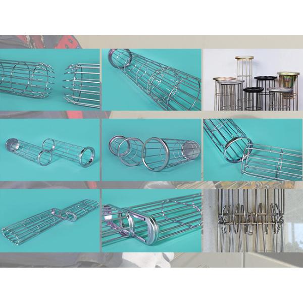 3.5mm 3.8mm 4mm Thick Filter Bag Cages Galvanized Ribbed For Medicine Industry