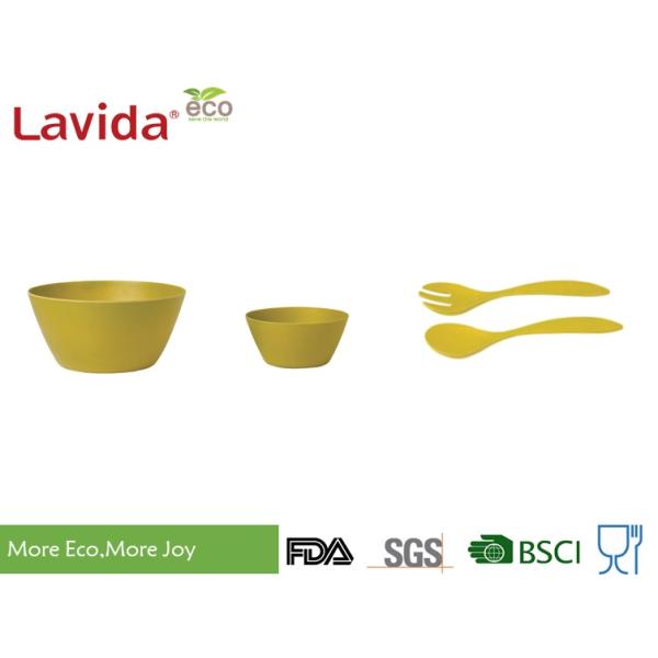 Biodegradable Bamboo Fiber Dinnerware , Non - Flammable Bamboo Fibre Dinner Set