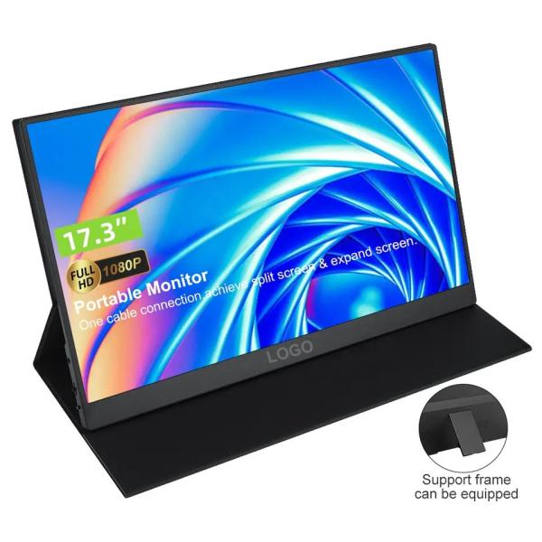 17.3 Inch USB-C Portable Monitor With Built In Battery 10000mAh Touch Screen 4K