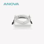 Aluminum Square Recessed Spotlight 90° Rotation 20° Tilt Deep Anti-Glare For
