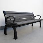 Recycled Plastic Slats Outdoor Garden Wooden Bench With Sandblasted Powder