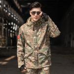 Woodland Camouflage Men's Tactical Combat Jacket Hoody Winter Coat Uniform