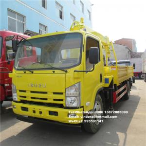 China 6 wheelers truck with crane boom truck cranes sale isuzu crane truck 5.5 tons with auger on sale