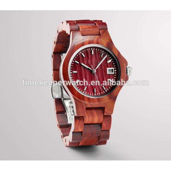 Ebony timber , wood band watches with date function,noctilucent hands can see from dark .