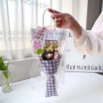 Mother's Day Pastel Bouquet - Hand-Knitted Puff Flowers with Plush Yarn