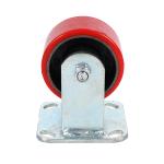 100mm 4" Heavy Duty Cast Iron Core PU Caster Red Polyurethane Castors for