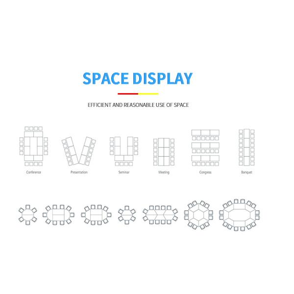 Modern Office Room Simple Design Mobile Folding Training Tables With Metal Frame