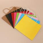 Custom Logo Printing Reusable Kraft Paper Gift Packaging Bag With Handle