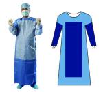 SMS Non Woven Disposable Surgical Gown Blue Color OEM For Protection