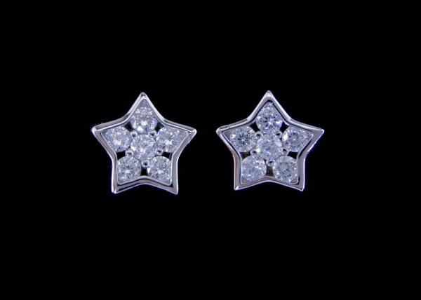 Quality 925 Silver Jewellery Silver Cubic Zirconia Earrings With Little Star Shape for sale