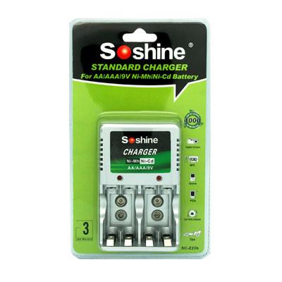 Soshine AAA/AA/9V NI-MH Compact Battery Charger for AAA,AA 1-2pcs 9V Ni-Cd/Ni-MH