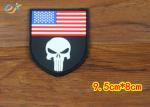 PVC 3d Rubber Patch Punisher Fluorescent Sticker Armband Waterproof Personality