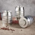 Polished Round Metal Coffee Tin , Pure Tinplate Empty Coffee Cans