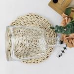 500ml Clear Flat Round Empty Whiskey Spirit Tequila Vodka Brandy Glass with