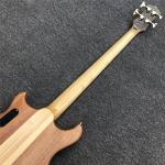 Free shipping Burst Maple top 4 strings Bass Guitar,Neck through body,Ebony