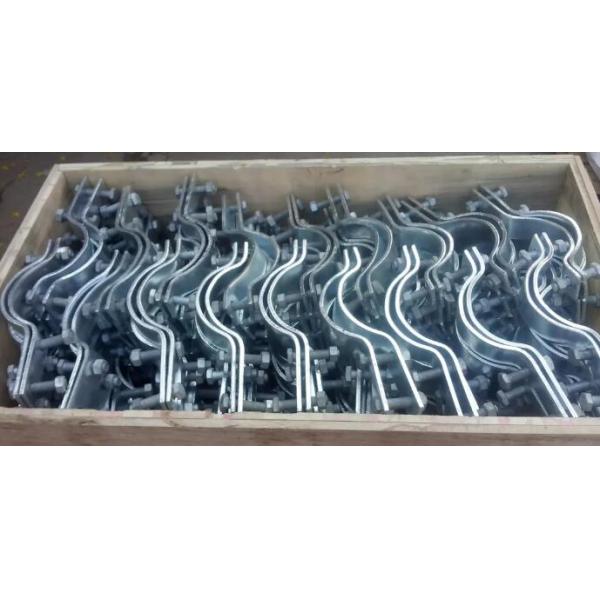 Smooth Surface Fiber Optic Components HDG Steel ADSS Cable Fastern Pole Clamp