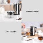 Stainless Steel Insulated Large French Press Coffee Maker Travel Camping Classic