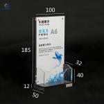 Light Duty A3 Acrylic Sign Holder Transparent Double Sided Acrylic Pos Sign