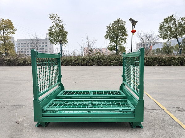 1000-2000kg Load Bearing Pallet Cage Secure Padlock Locking System Foldable Stack Mover