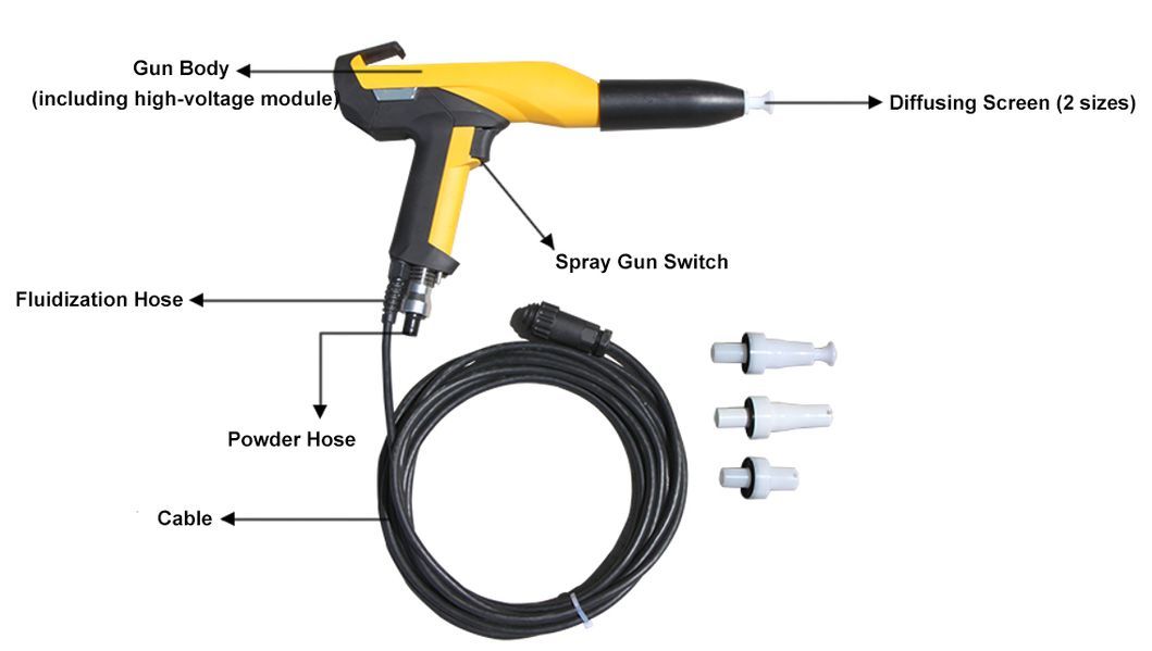 Professional Manual Electrostatic Generator Powder Spray Gun for Powder Coating