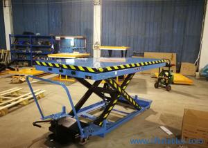Wholesale Small Manual Lift Table Single Scissor Low Profile Rotary Hydraulic Foot Pump Lift Table 2350x1300mm from china suppliers