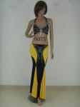 MiDee Belly Dancing Clothes Metallic Halter Neck Bikini Long Floor Length Skirts