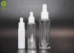 10ml 15ml 30ml Empty Cosmetic Square White Clear Frosted Glass Dropper Essential