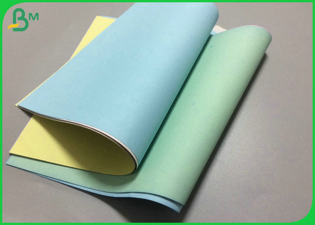 Pink Green Blue Color Carbonless CFB Paper 50g With 100% Natural Wood Pulp 