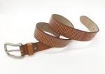 Light Brown Genuine Mens Leather Studded Belt 3.8cm Width Fashion Design