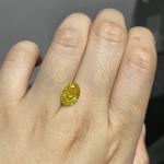 Carbon 1 Carat Oval Loose Lab Created Yellow Diamonds IGI