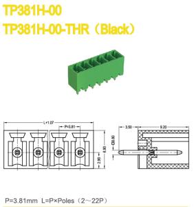 Wholesale Pitch 3.81mm Plug In Terminal Block 2 - 24 Poles Green Plastic Male Part from china suppliers